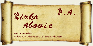 Mirko Abović vizit kartica